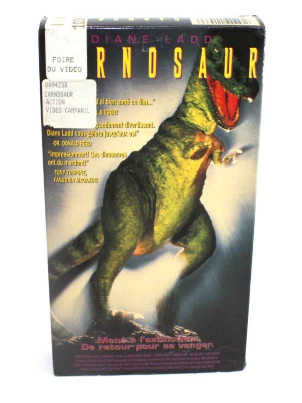 Carnosaur (VHS)(French) Tested Diane Ladd